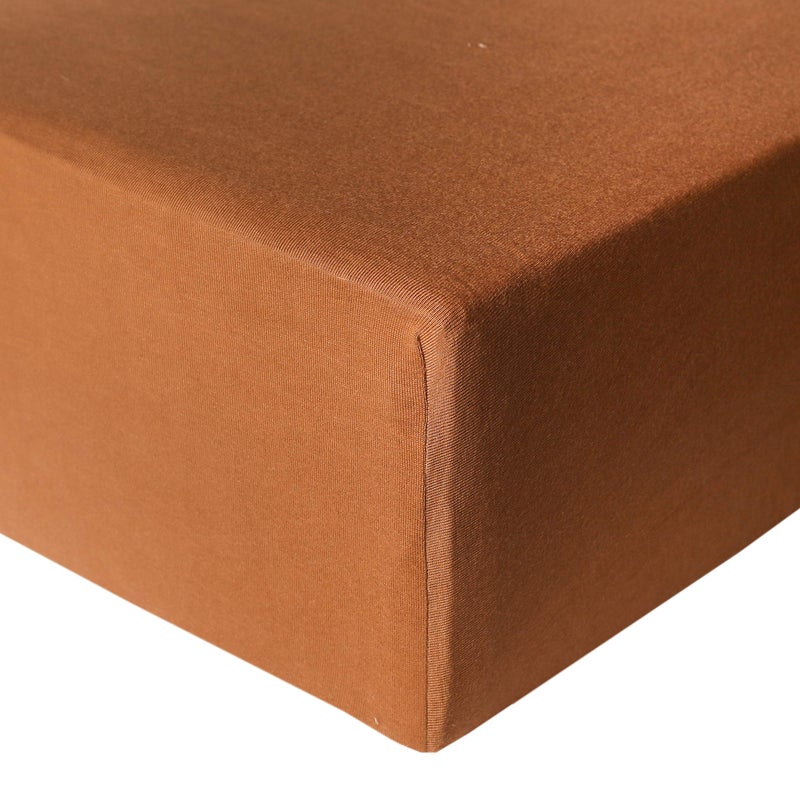 Copper Pearl Premium Knit Baby Crib Sheets for Standard Mattresses, Breathable and Soft, Camel - Image 1